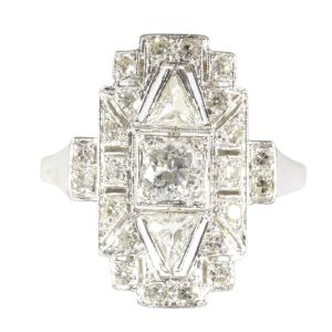 Vintage 1950’s Diamond Dress Ring, Trilliant cut diamonds