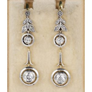 Art Nouveau 1.70ct Diamond Drop Earrings