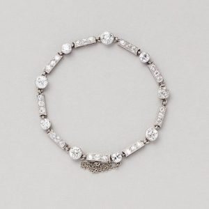 Art Deco 6ct Old Cut Diamond Bracelet in Platinum
