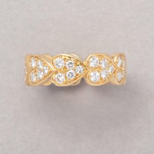 Cartier Diamond Heart Eternity Band Ring in 18ct Yellow Gold