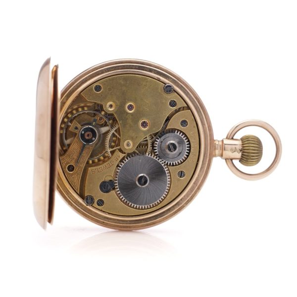 Antique 9ct Rose Gold Half Hunter Pocket Watch