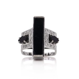 Vintage Onyx and Diamond Ring by Alan Martin Gard