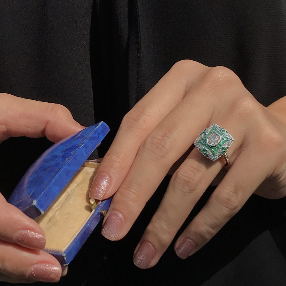Tiffany & Co diamond and gemstone rings in platinum, set