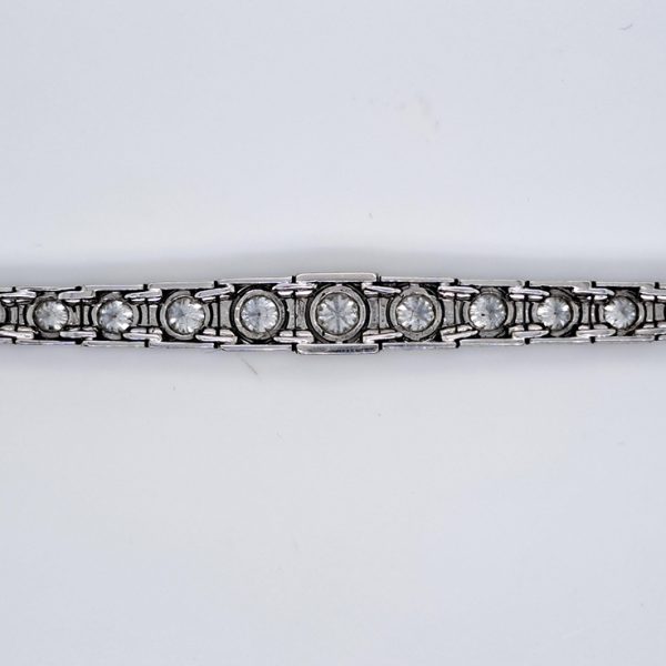 Steltman Art Deco 5ct Diamond Line Bracelet in Platinum