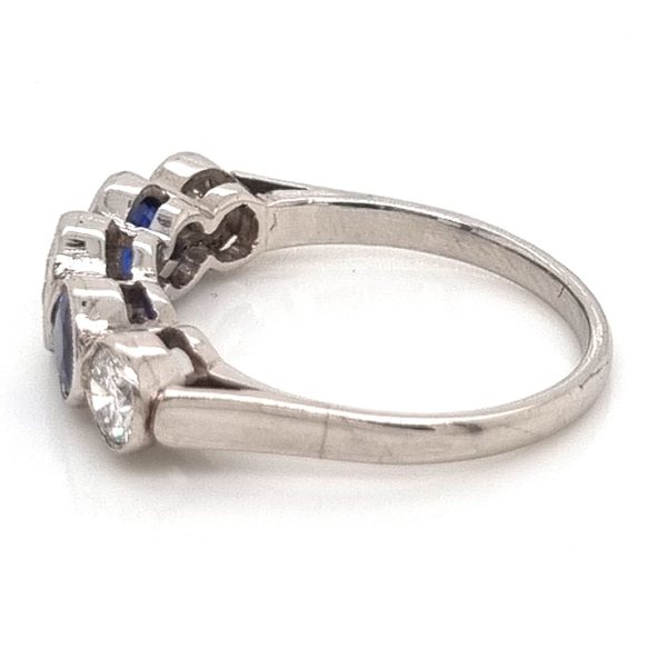 Sapphire and Diamond Five Stone Ring in Platinum