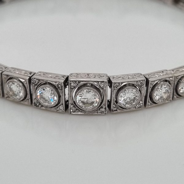 Art Deco 5ct Diamond Line Bracelet by Steltman
