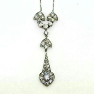 Fine Diamond and Platinum Pendant Necklace