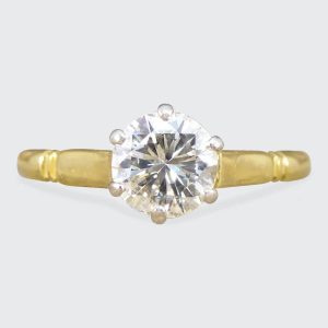 Vintage 0.82ct Diamond Solitaire Engagement Ring in 18ct Yellow Gold