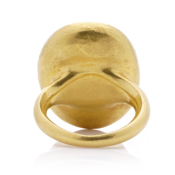 Antique 24 carat yellow gold amethyst intaglio ring