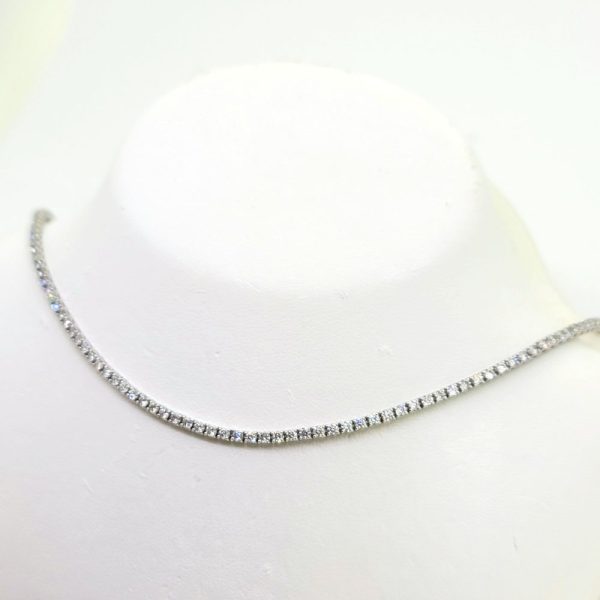 Brilliant Cut Diamond Line Necklace, 5.75 carats