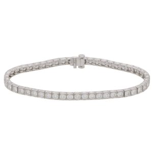 5.04 Carat Diamond and Platinum Line Tennis Bracelet