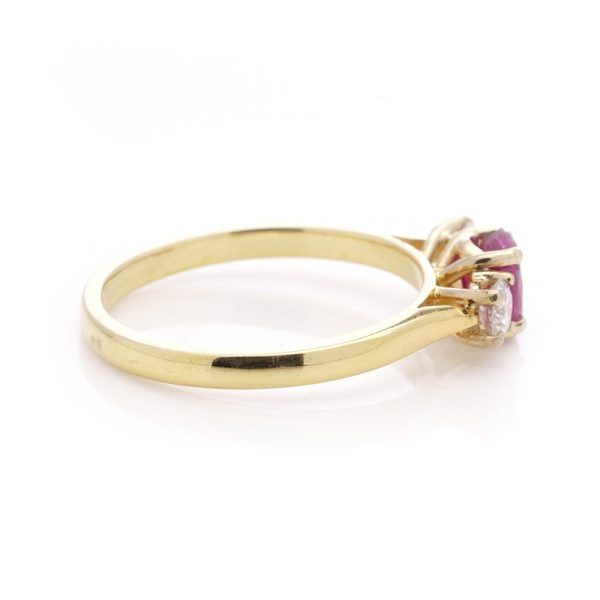 Ruby and diamond ring set in 18 ct gold