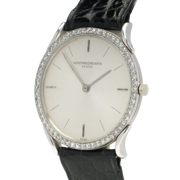 Vintage Vacheron Constantin 18ct White Gold Ladies Manual Winding Watch with Diamond Bezel