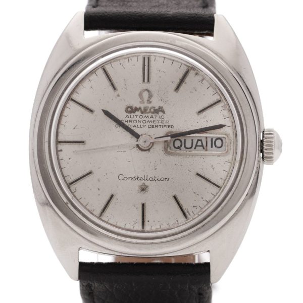 Vintage 1960s Omega Stainless Steel Constellation Watch Day/Date Automatic Watch, Reference 168.005