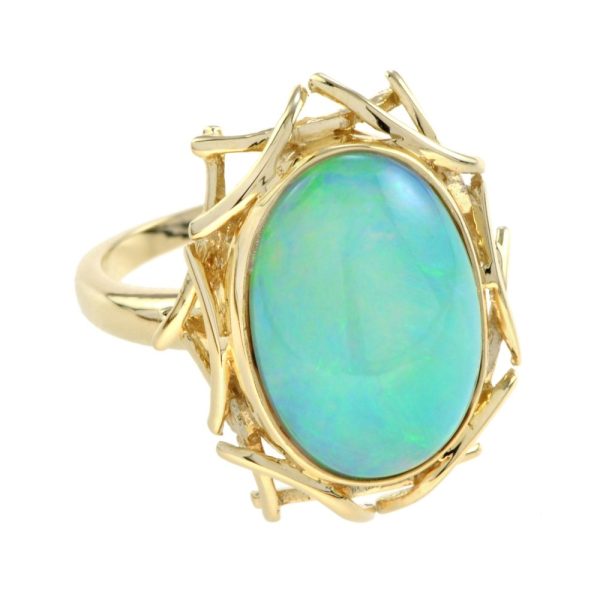 6.50ct Oval Ethiopian and 18ct Yellow Gold Statement Ring
