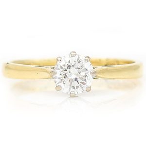 0.60ct Brilliant Cut Diamond Solitaire Engagement Ring in 18ct Gold and Platinum