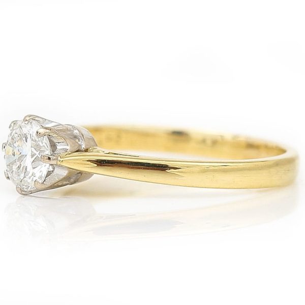 Vintage 0.60ct Brilliant Cut Diamond Solitaire Engagement Ring in 18ct Gold and Platinum