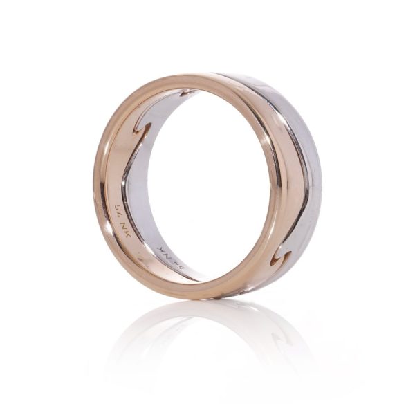 Georg Jensen Fusion white and rose gold stack ring,