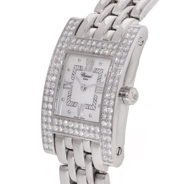 Chopard H 18ct White Gold Diamond Watch Box Papers 3.48 carats F colour VVS1 clarity round brilliant-cut diamonds