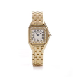 Cartier Panthere 18ct Yellow Gold Quartz Watch with Diamond Bezel