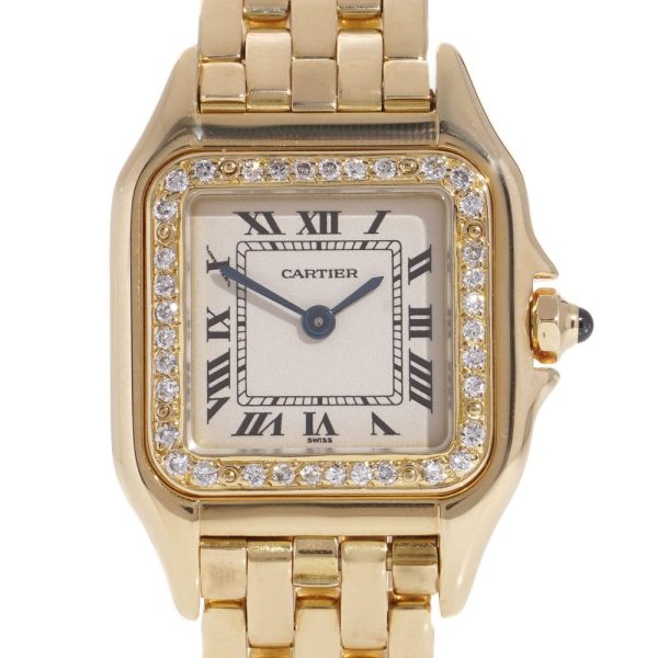 Vintage Ladies Cartier Panthere 18ct Yellow Gold Quartz Watch with Diamond Bezel