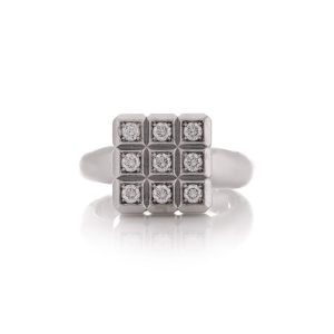 Chopard 18 Carat White Gold Ring With Diamonds From The Ice Cube Collection