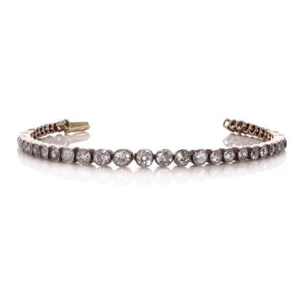 Victorian diamond bracelet set in rose gold and silver
