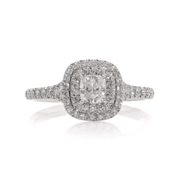 Tiffany & Co platinum diamond halo ring.