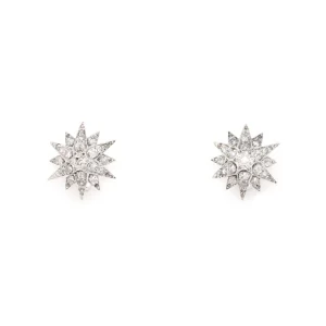 Victorian Silver and Gold Diamond-Set Star Earrings