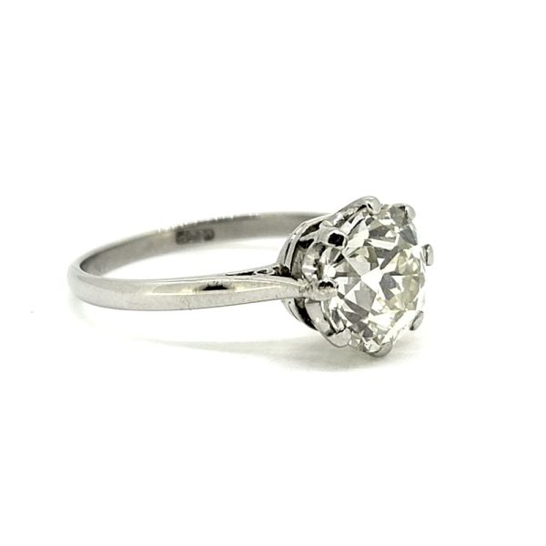 2.55ct Old Cut Solitaire Diamond Engagement Ring in Platinum