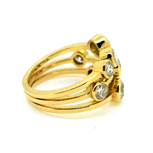 Boodle Raindance Style 2.60ct Diamond Bubble Ring in 18ct Yellow Gold