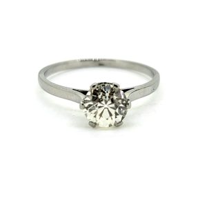 1ct Old Cut Diamond Solitaire Engagement Ring in Platinum