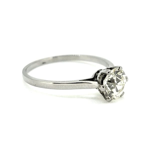 1.02ct Old Cut Diamond Solitaire Engagement Ring in Platinum