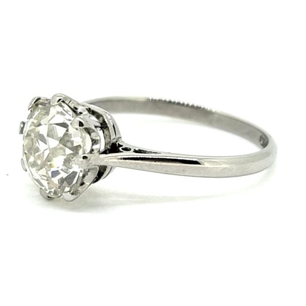 2.55ct Old Cut Solitaire Diamond Engagement Ring in Platinum