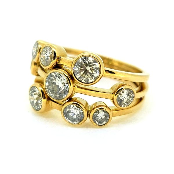 Boodle Raindance Style 2.60ct Diamond Bubble Ring in 18ct Yellow Gold