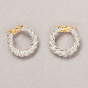 Cartier 2.50ct Diamond Garland Twist Hoop Earrings in 18ct white and yellow gold, Signed and numbered 608592. Comes with original box