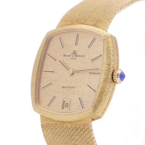 Vintage Baume et Mercier Baumatic 37082 Solid 18ct Yellow Gold Automatic Watch with date. Circa 1977