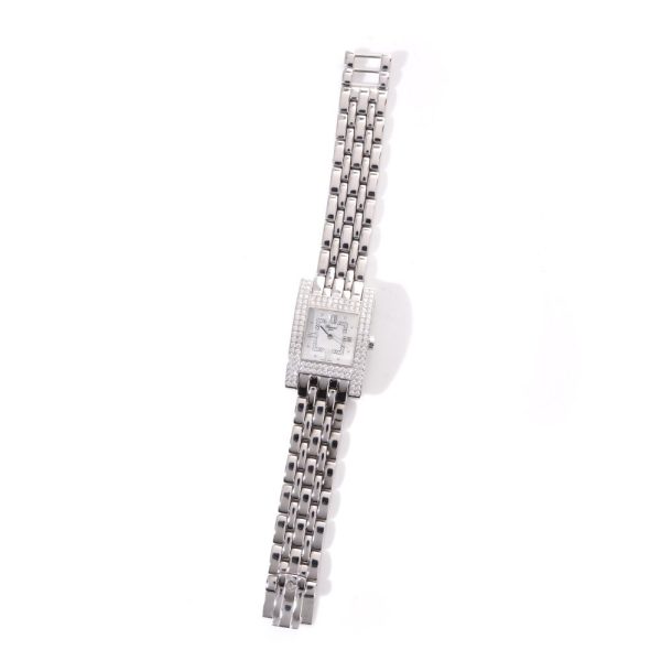 Chopard H 18ct White Gold Watch with 3.48ct Diamond Bezel, Box and Papers