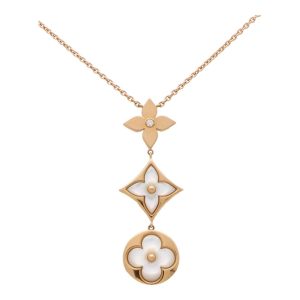 Louis Vuitton Vintage Blossom Lariat Diamond and Mother of Pearl Necklace