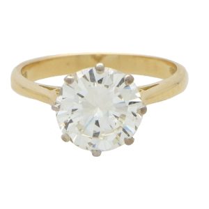Boodles GIA Certified 3.18ct Vintage Diamond Solitaire Ring