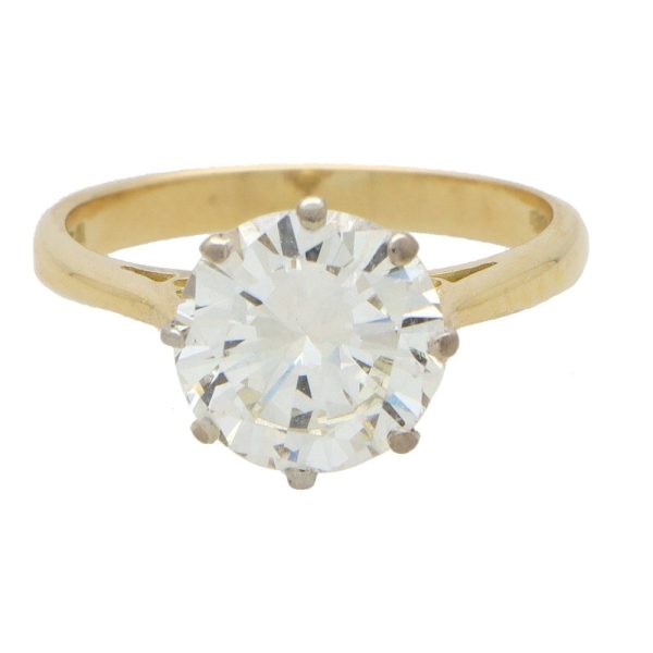 Boodles GIA Certified 3.18ct Vintage Diamond Solitaire Ring