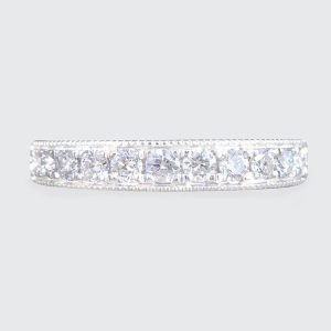 New Platinum Half Eternity Ring With Brilliant Cut Diamonds