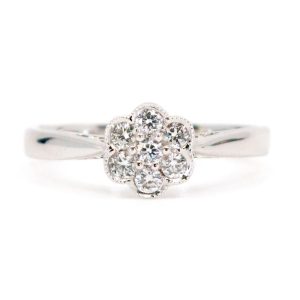 Diamond Cluster Ring In 18 Carat White Gold