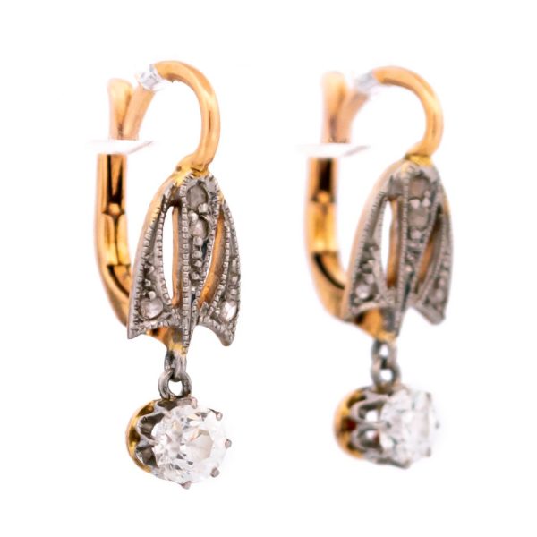 Belle Époque diamond earrings in gold and platinum