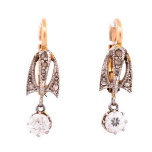 Belle Époque diamond earrings in gold and platinum