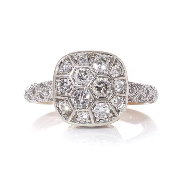 Pomellato diamond ring in white and rose gold.