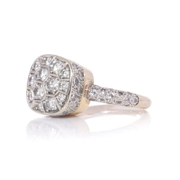 Pomellato diamond ring in white and rose gold.