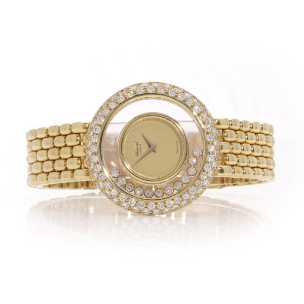 Chopard ladies quartz gold and diamond watch.