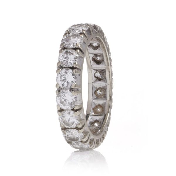 Vintage diamond full eternity ring in white gold