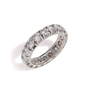 Vintage diamond full eternity ring in white gold